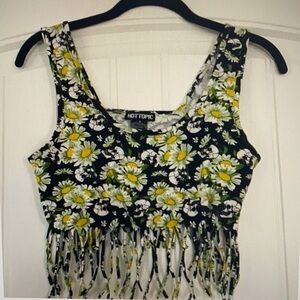Hot Topic Daisy & Skull Crop Top Size Medium